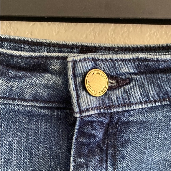 Michael Kors Denim Blue fringe bottom Skirt size 4 - Picture 7 of 11